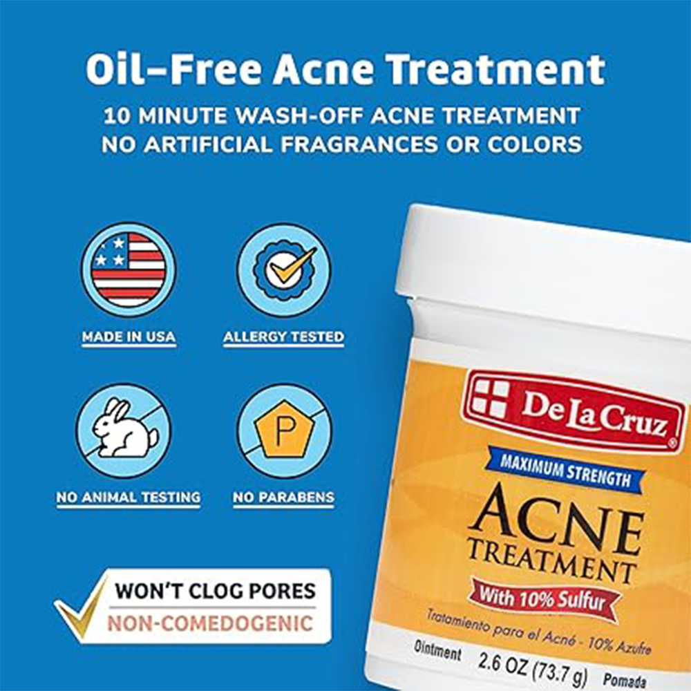 NEW MAX STRENGTH 10% SULPHUR OINTMENT SULFUR CREAM ACNE BLACKHEAD SPOT CYST ZIT CURE OILY SKIN BLOCKED PORES MEDICATED TREATMENT