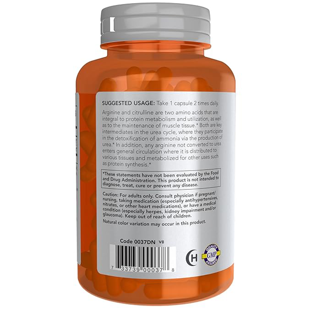Now Foods Arginine and Citrulline Veg Capsules - 120 Veg Capsules