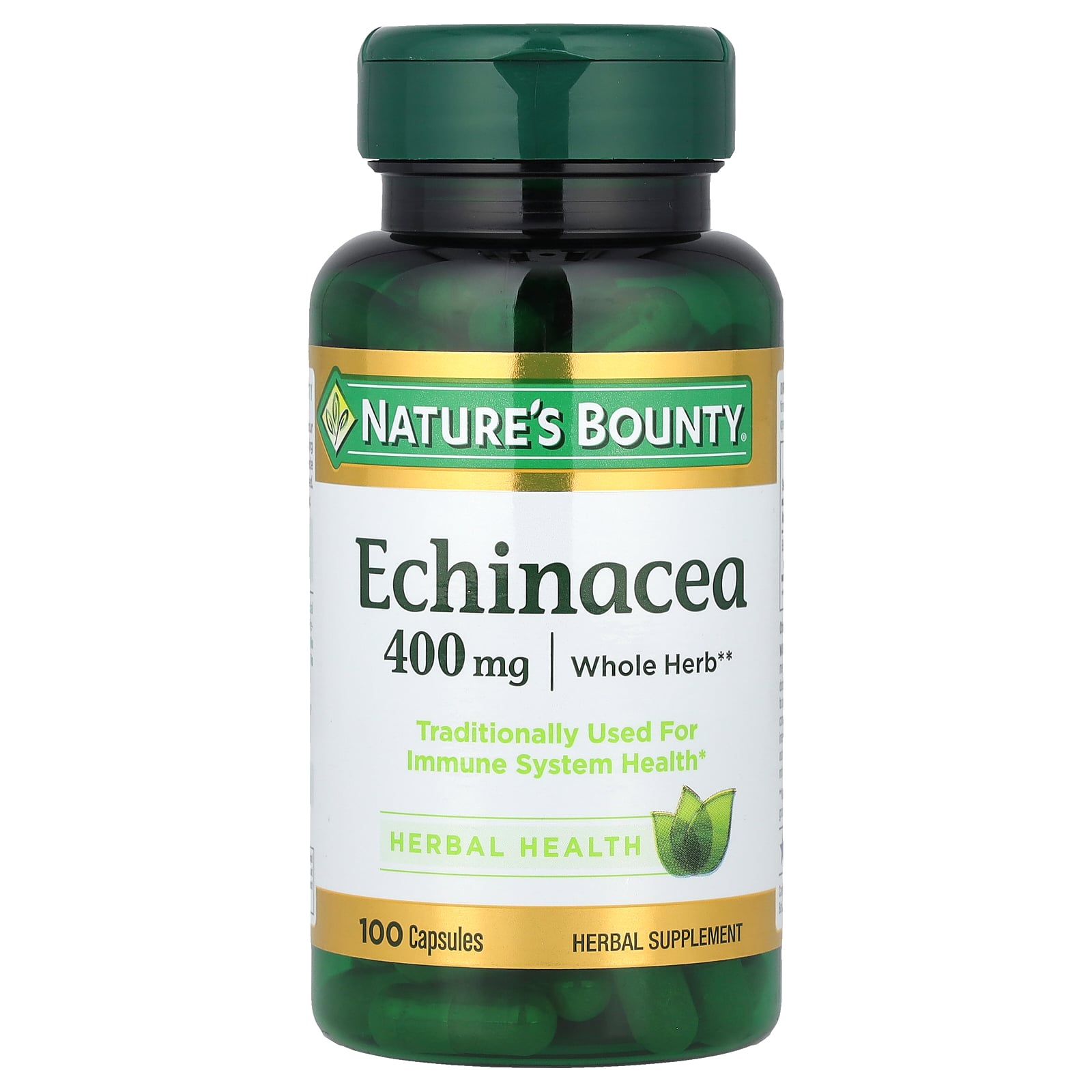 Nature's Bounty Echinacea 400mg 100ct - front of bottle
