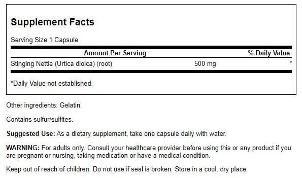 Swanson Premium Stinging Nettle Root (500 Mg) - 100 Caps