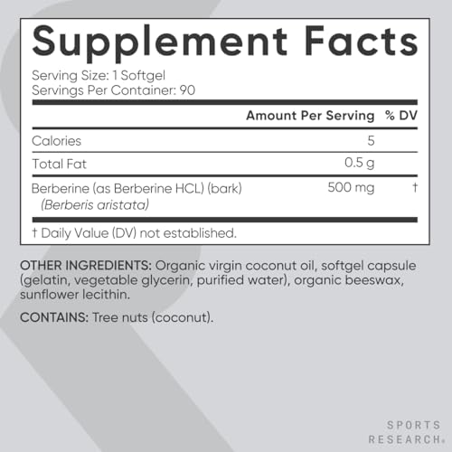 Sports Research Berberine - back of bottle