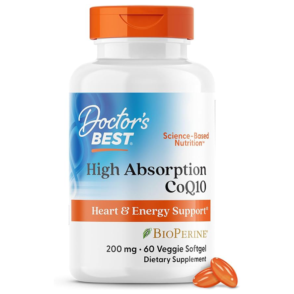 Doctor's Best High Absorption CoQ10 Plus PQQ, Cognitive Support, USP Verified, Naturally Fermented CoQ10, Non-GMO, Gluten Free, Soy Free, Vegan 60 Veggie Caps