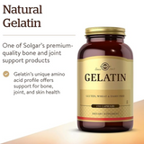 Solgar Gelatin 1680 mg, 250 Capsules - Natural Gelatin - Supports Bone, Joint & Skin Health - Gluten Free, Dairy Free - 83 Servings