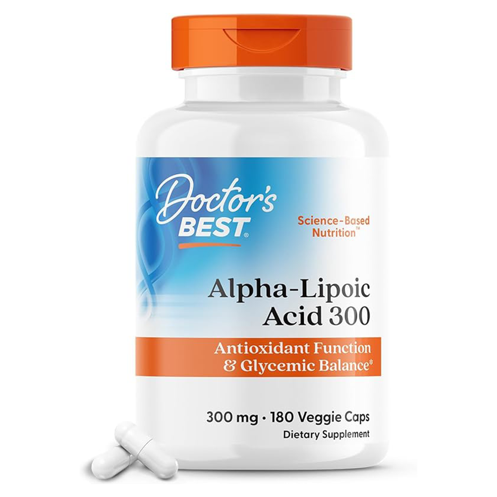 Doctor's Best Alpha-Lipoic Acid 300, Supports Antioxidant Function & Glycemic Balances, Non-GMO, Gluten Free, Vegan, Soy Free, 300 mg, 180 Veggie Caps