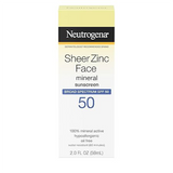 Neutrogena Sheer Zinc Oxide Dry-Touch Face Sunscreen with Broad Spectrum SPF 50, Oil-Free, Non-Comedogenic & Non-Greasy Mineral Sunscreen, 2 fl. oz