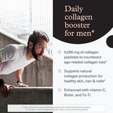 Youtheory Men's Collagen - 5,000 mg Collagen - Daily Supplement for Men - for Hair & Skin Support* - Gluten, Soy & Dairy Free - 290 Tablets