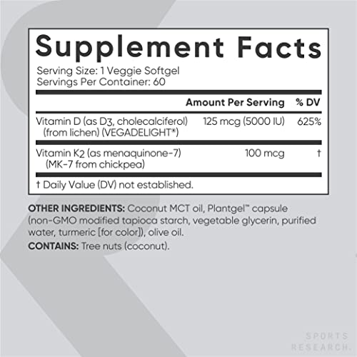 Sports Research Vitamin D3 K2 - softgel closeup