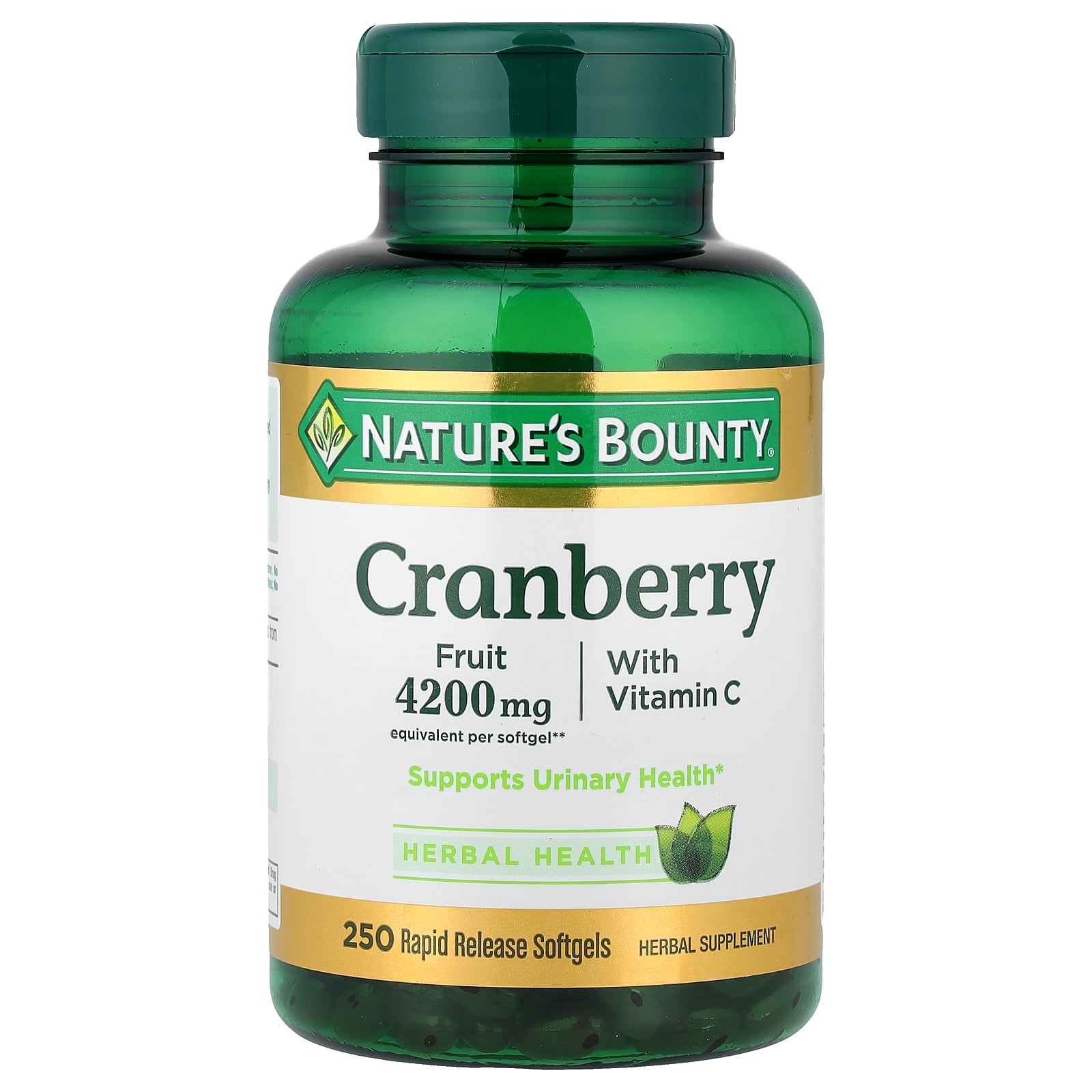 Nature's Bounty Cranberry with Vitamin C 250ct - front of bottle