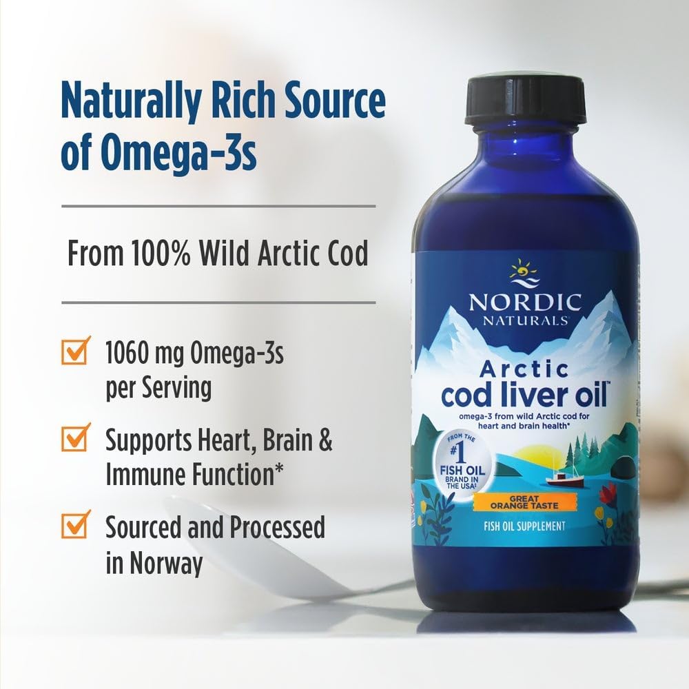 Nordic Naturals Arctic Cod Liver Oil, Orange, 8oz (237ml)