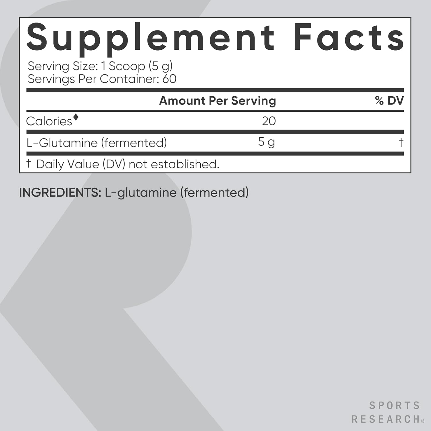 Sports Research L-Glutamine, 17.64 oz