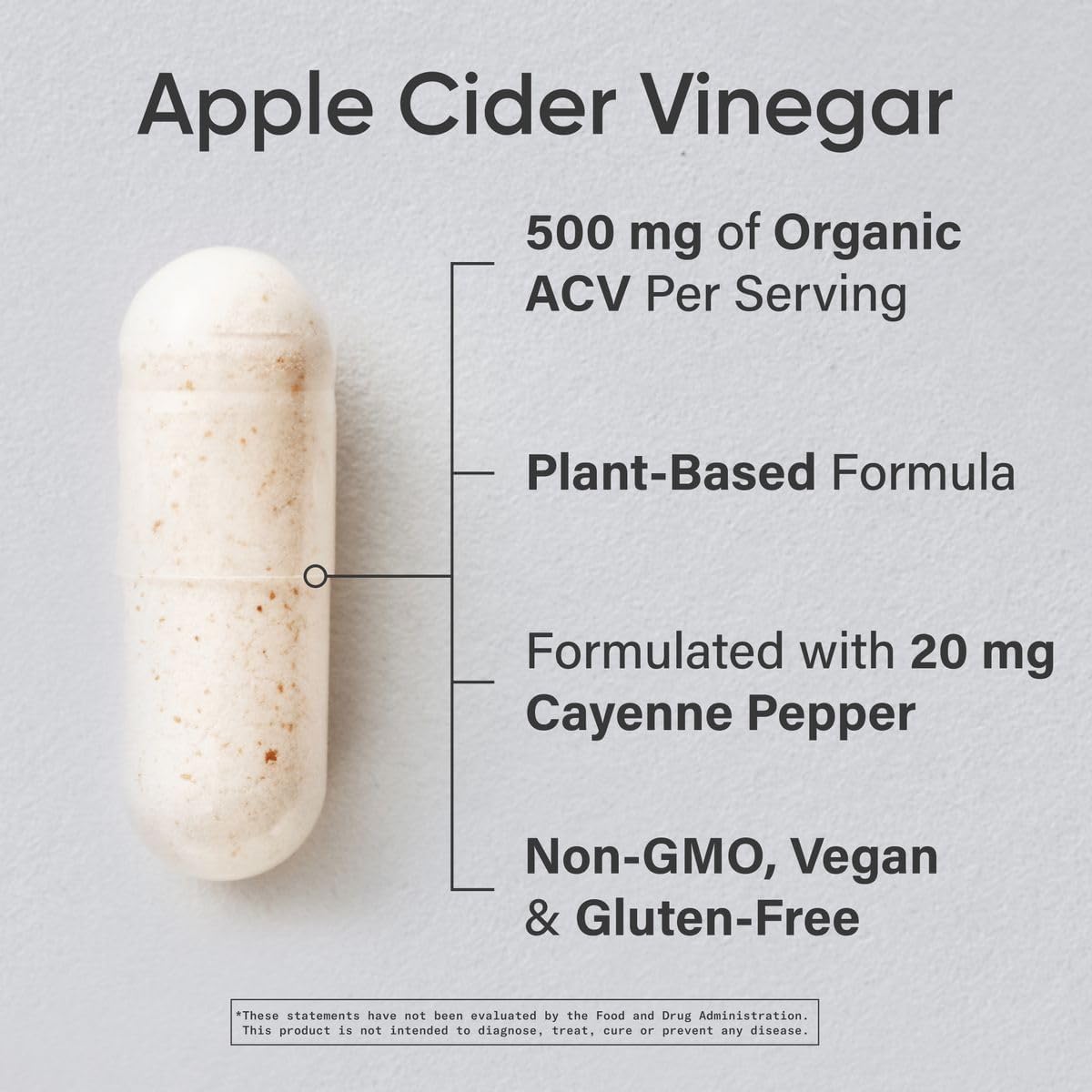 Sports Research Apple Cider Vinegar with Cayenne Pepper 520mg, 120 Veggie Capsules