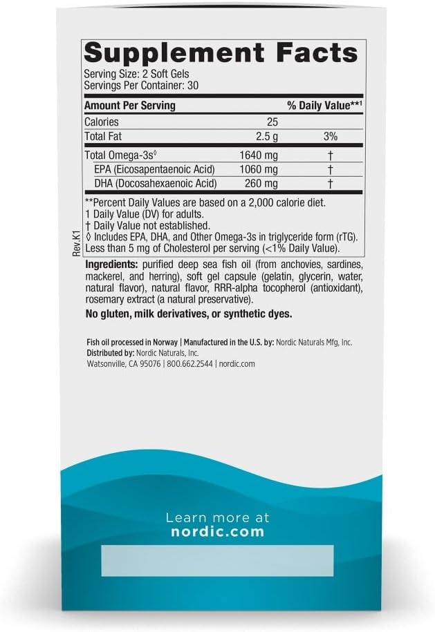 Nordic Naturals EPA Xtra 1640mg, 60 Softgels