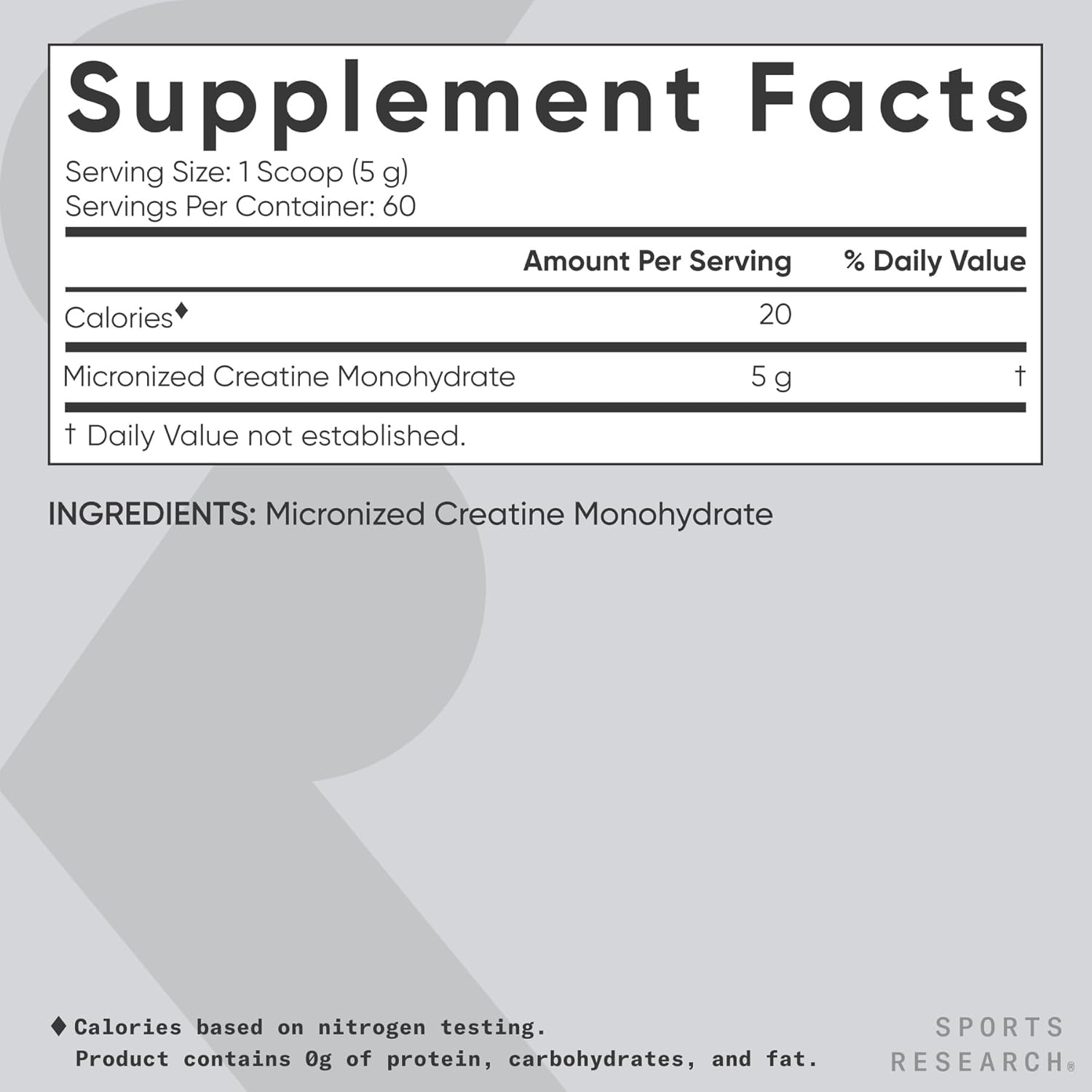 Sports Research Creatine Monohydrate, 10.58 oz