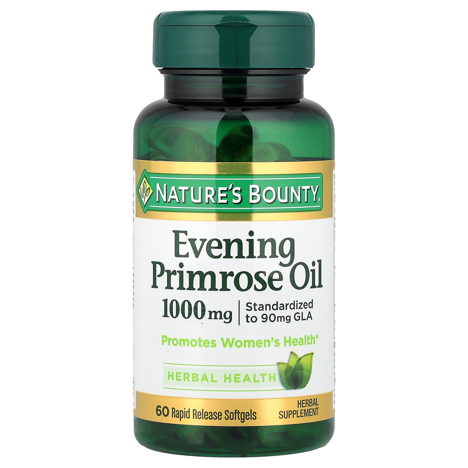 Nature's Bounty Evening Primrose Oil 1000mg 60ct - front of bottle
