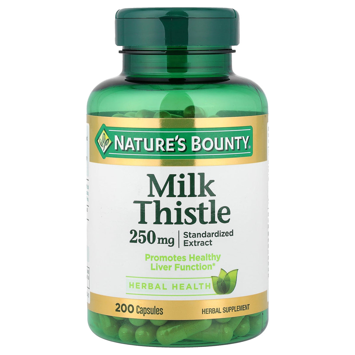 Nature's Bounty Milk Thistle 250mg 200ct - front of bottle