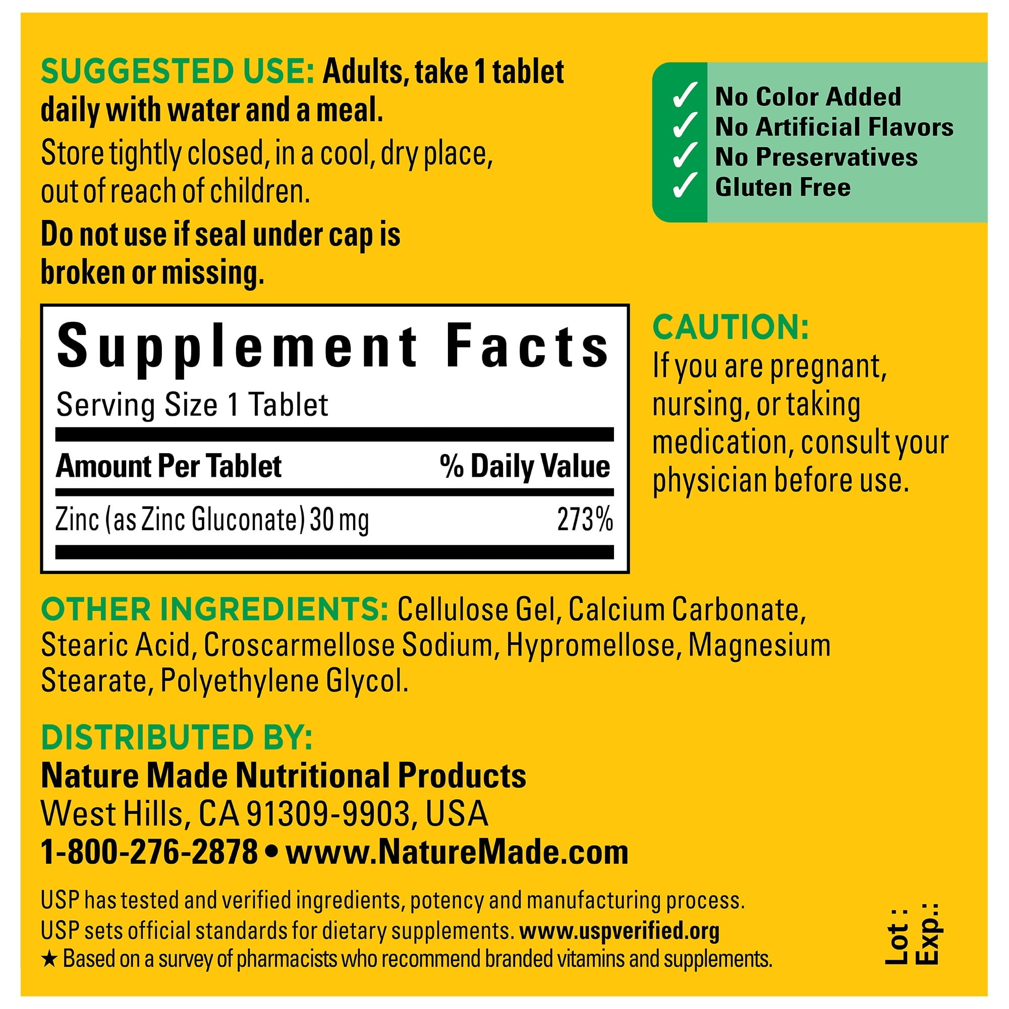 Nature Made Zinc 30mg 100ct - additional product view