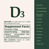 Nature Bounty D3 1000 IU (25mcg), 350 Softgels
