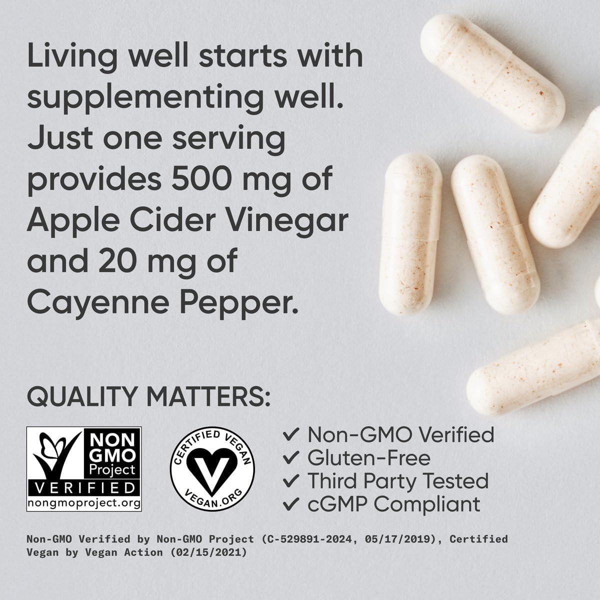 Sports Research Apple Cider Vinegar with Cayenne Pepper 520mg, 120 Veggie Capsules