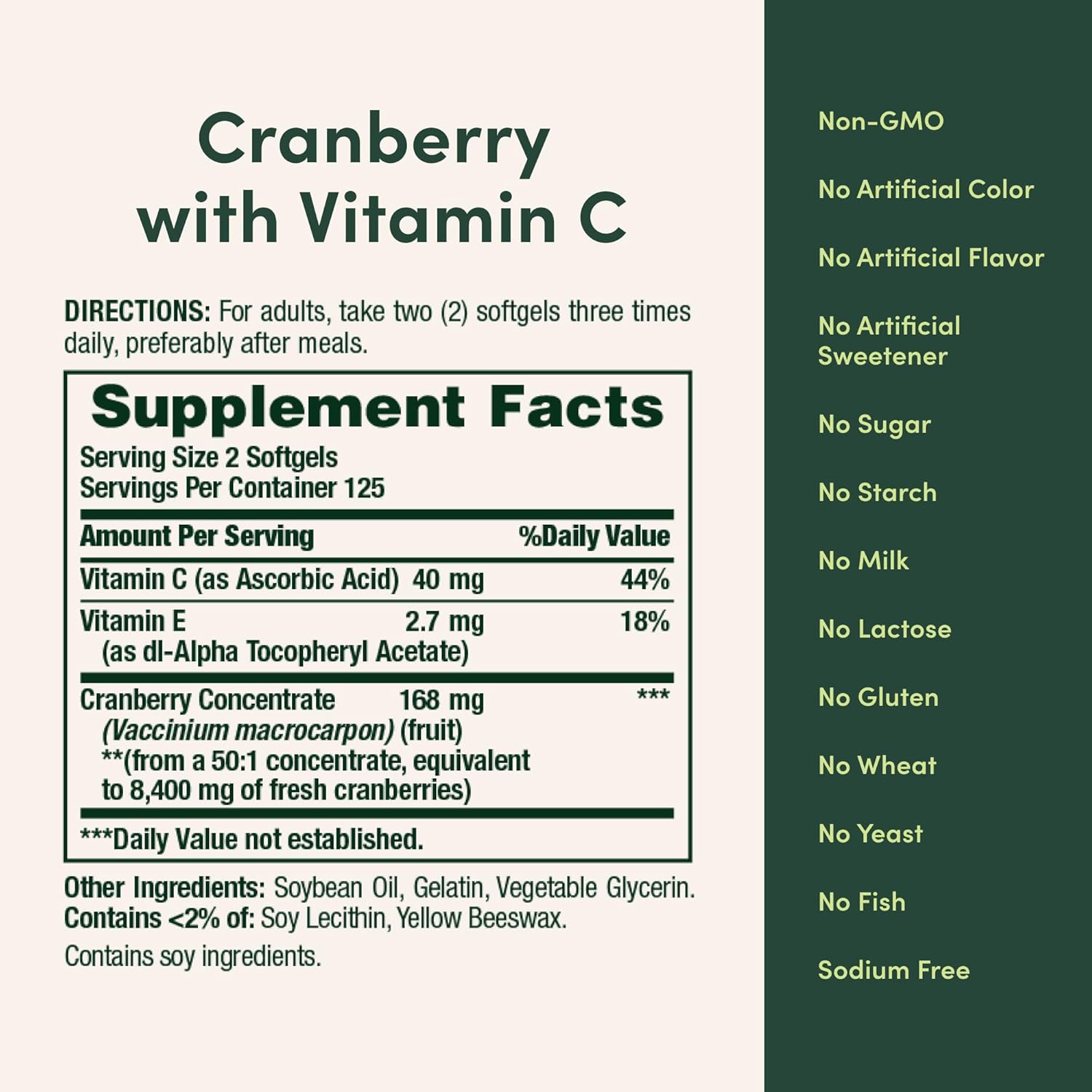 Nature Bounty Cranberry, 250 Tablets