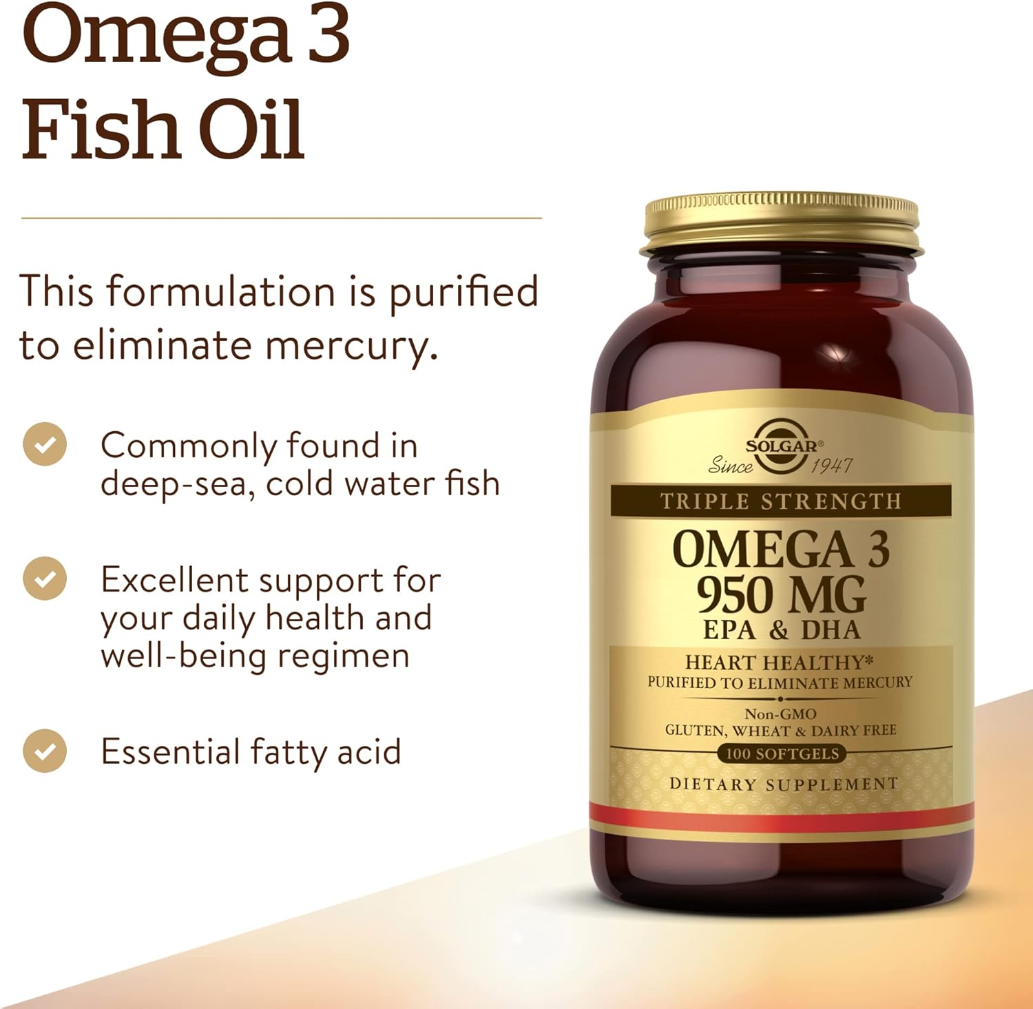 Solgar Omega-3 950mg, 100 Softgels