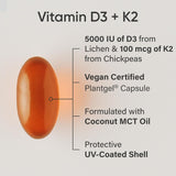 Sports Research Vitamin D3 + K2, 120 Veggie Softgels