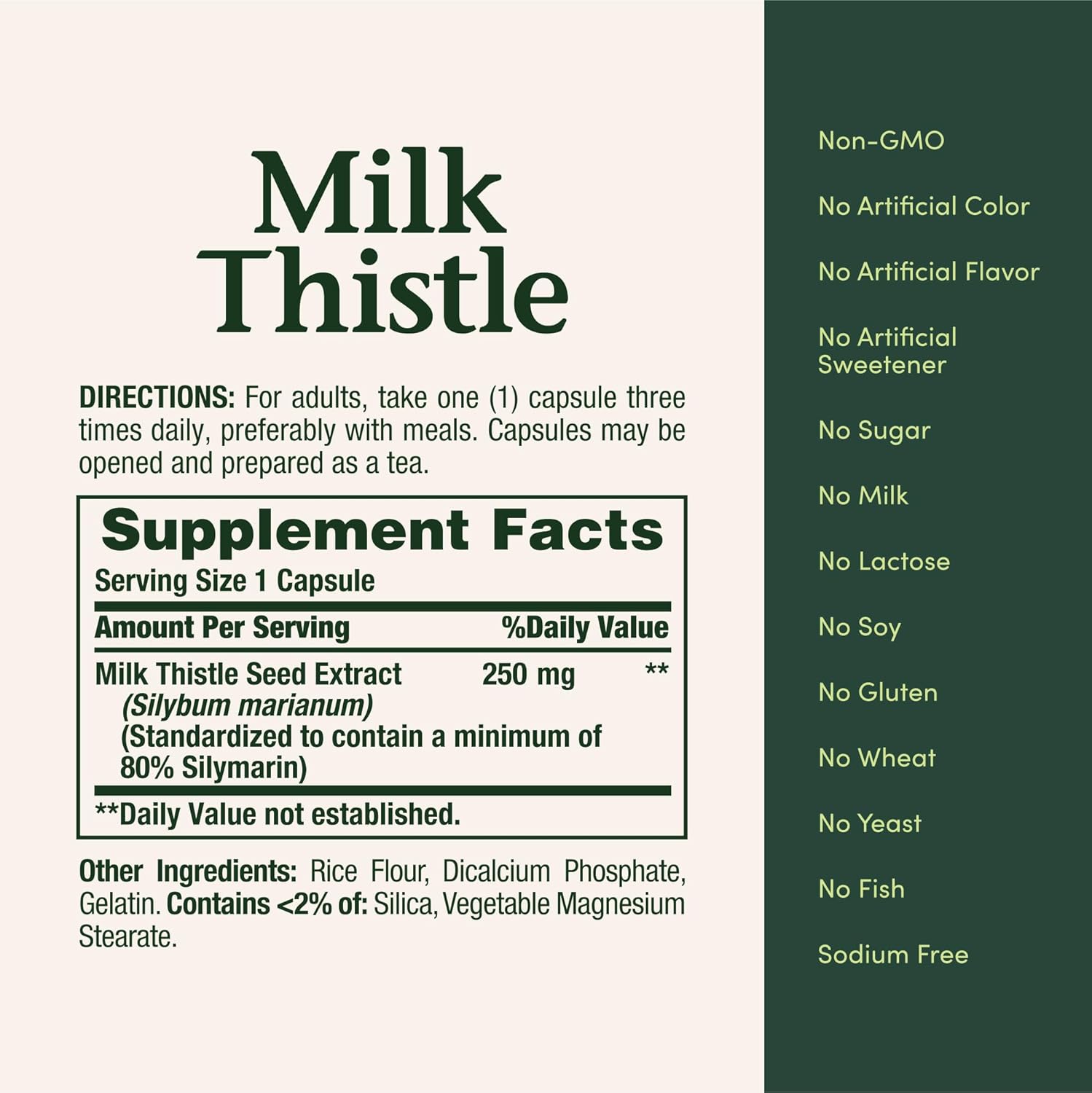 Nature Bounty Milk Thistle 250mg, 200 Capsules