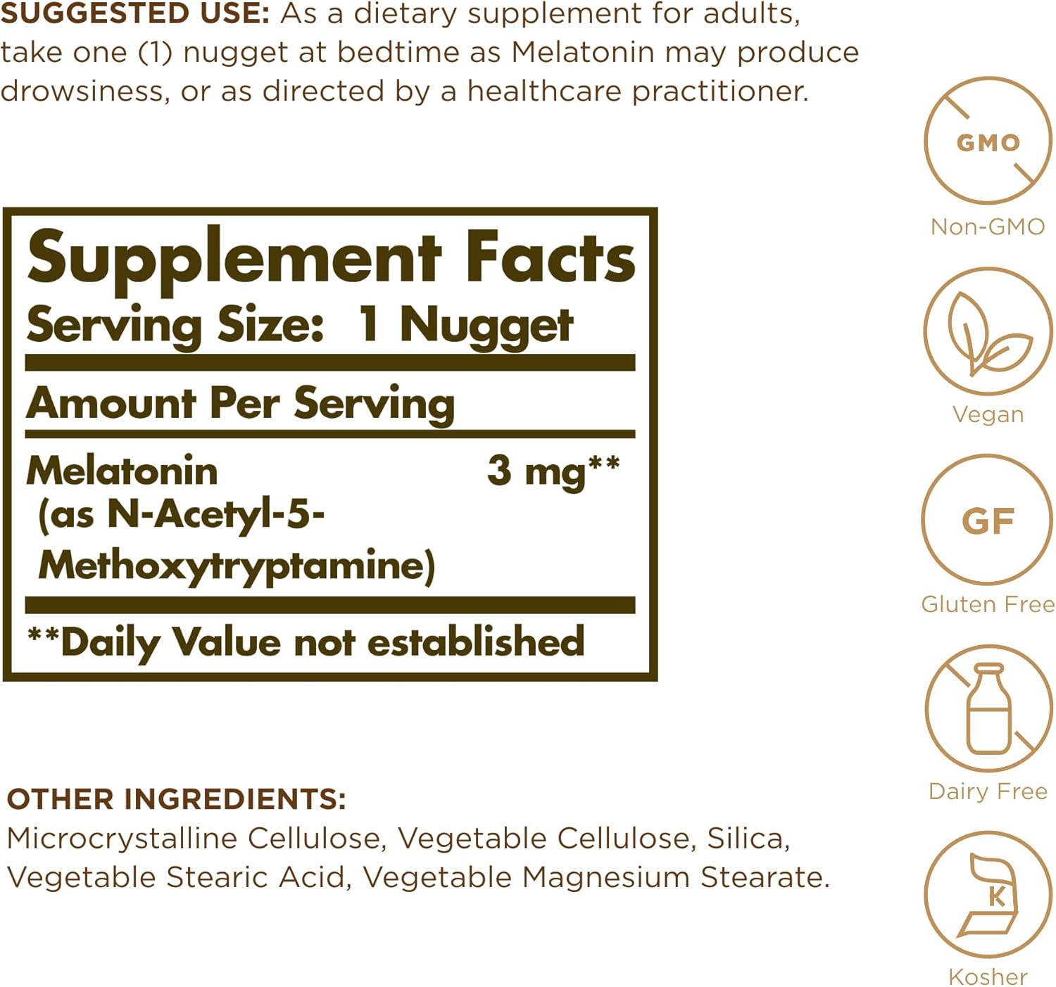 Solgar Melatonin 3mg, 120 Nuggets