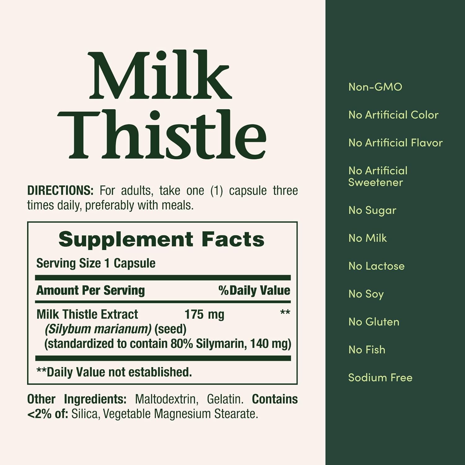 Nature Bounty Milk Thistle 175mg, 100 Tablets