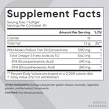 Sports Research Omega-3 Fish Oil Triple Strength 1250mg, 90 Softgels