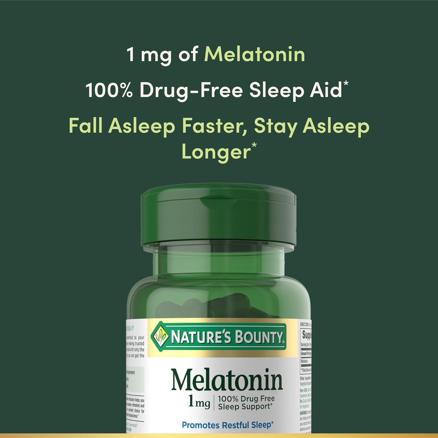 Nature Bounty Melatonin 1mg, 180 Tablets