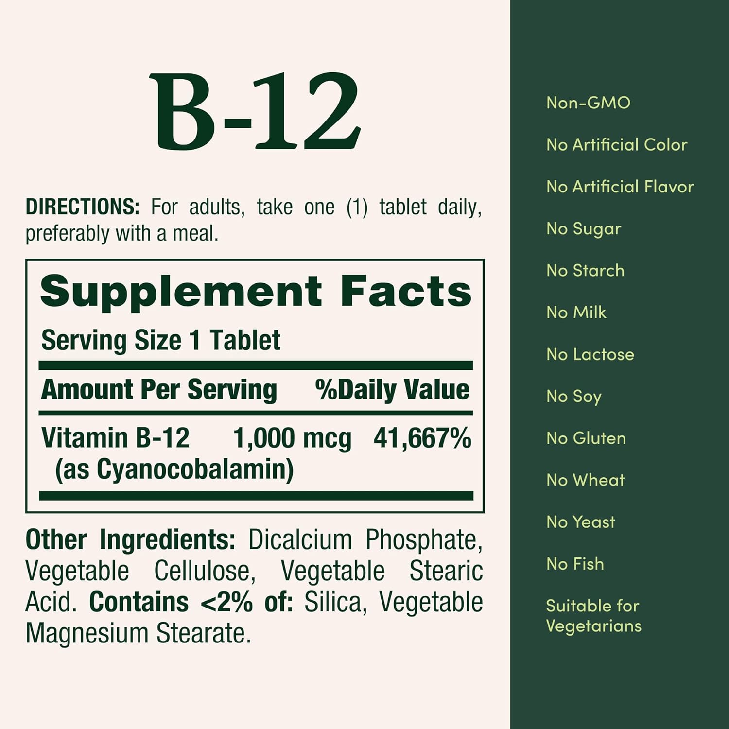 Nature Bounty B12 1000mcg, 200 Tablets