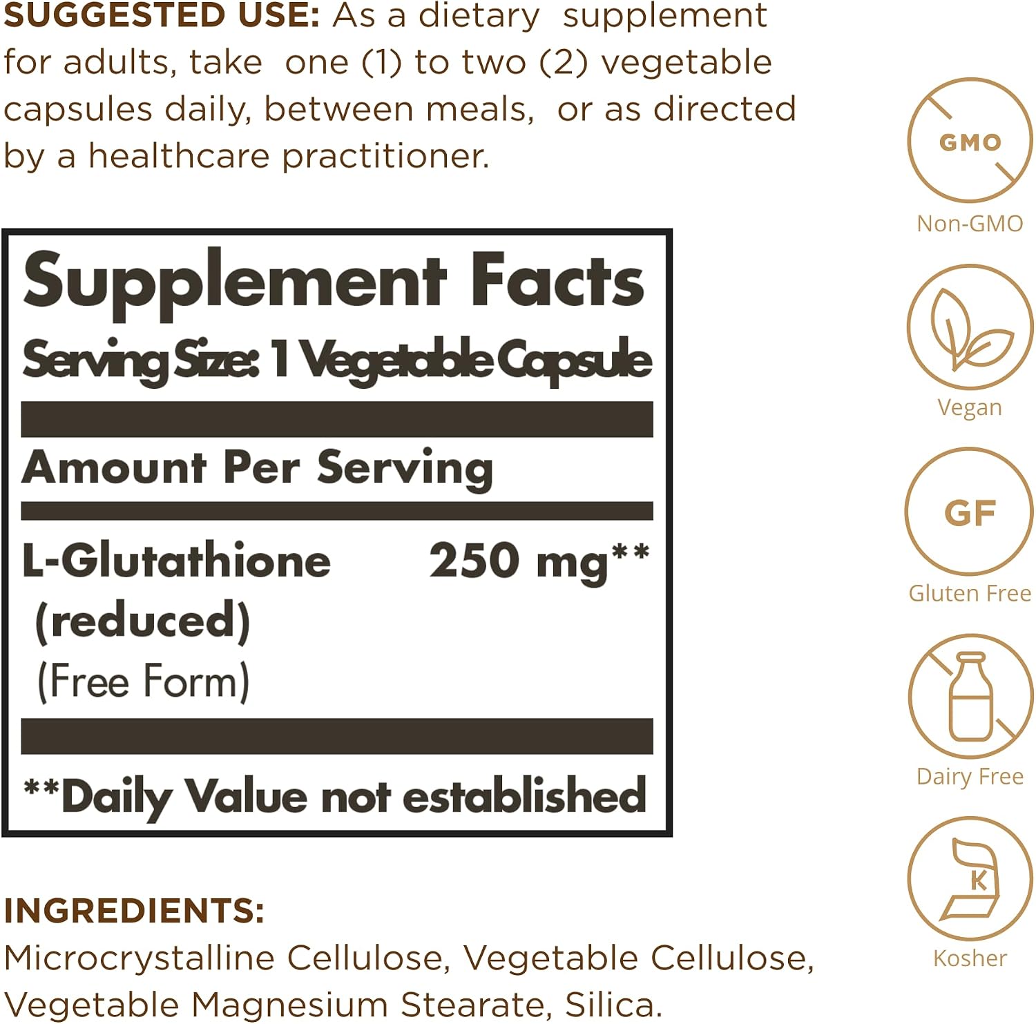 Solgar Reduced L-Glutathione, 30 Capsules