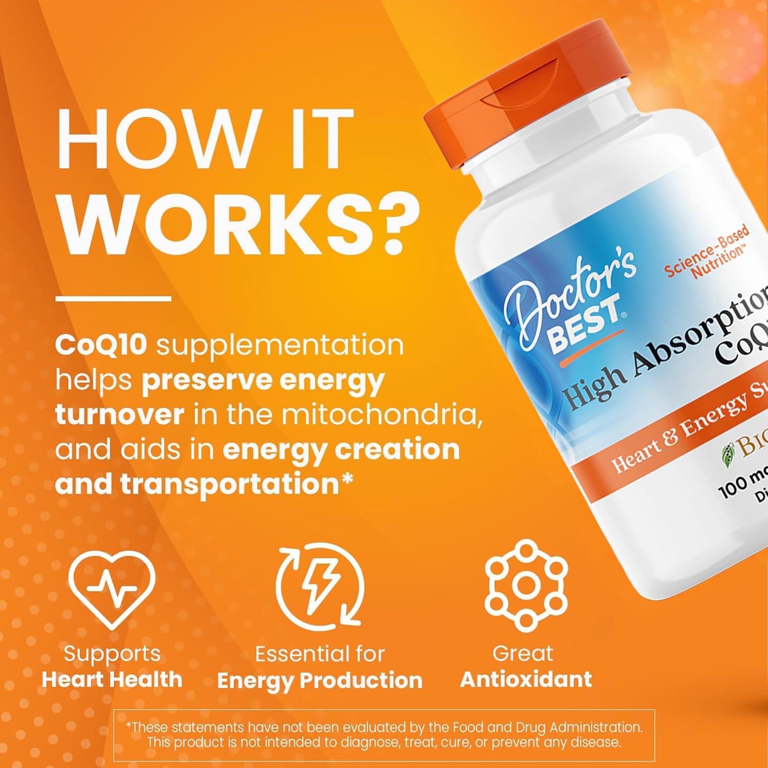 Doctor's Best High Absorption CoQ10 100mg, 60 Veggie Caps