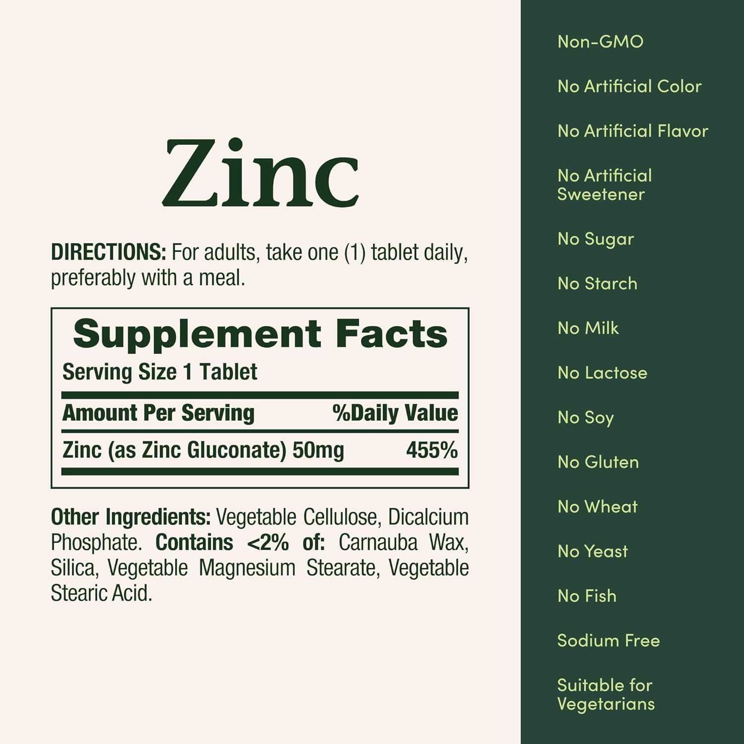 Nature Bounty Zinc 50mg, 100 Tablets
