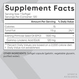Sports Research Evening Primrose Oil 1300mg, 120 Softgels