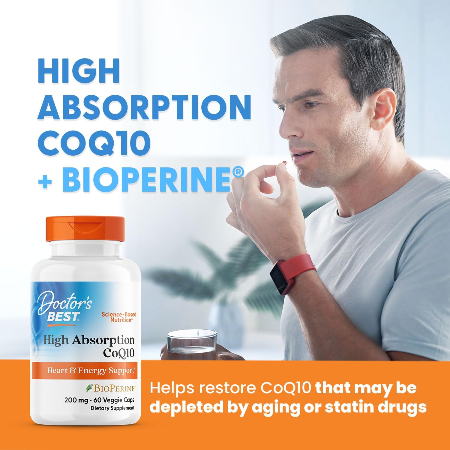 Doctor's Best High Absorption CoQ10 200mg, 60 Veggie Caps