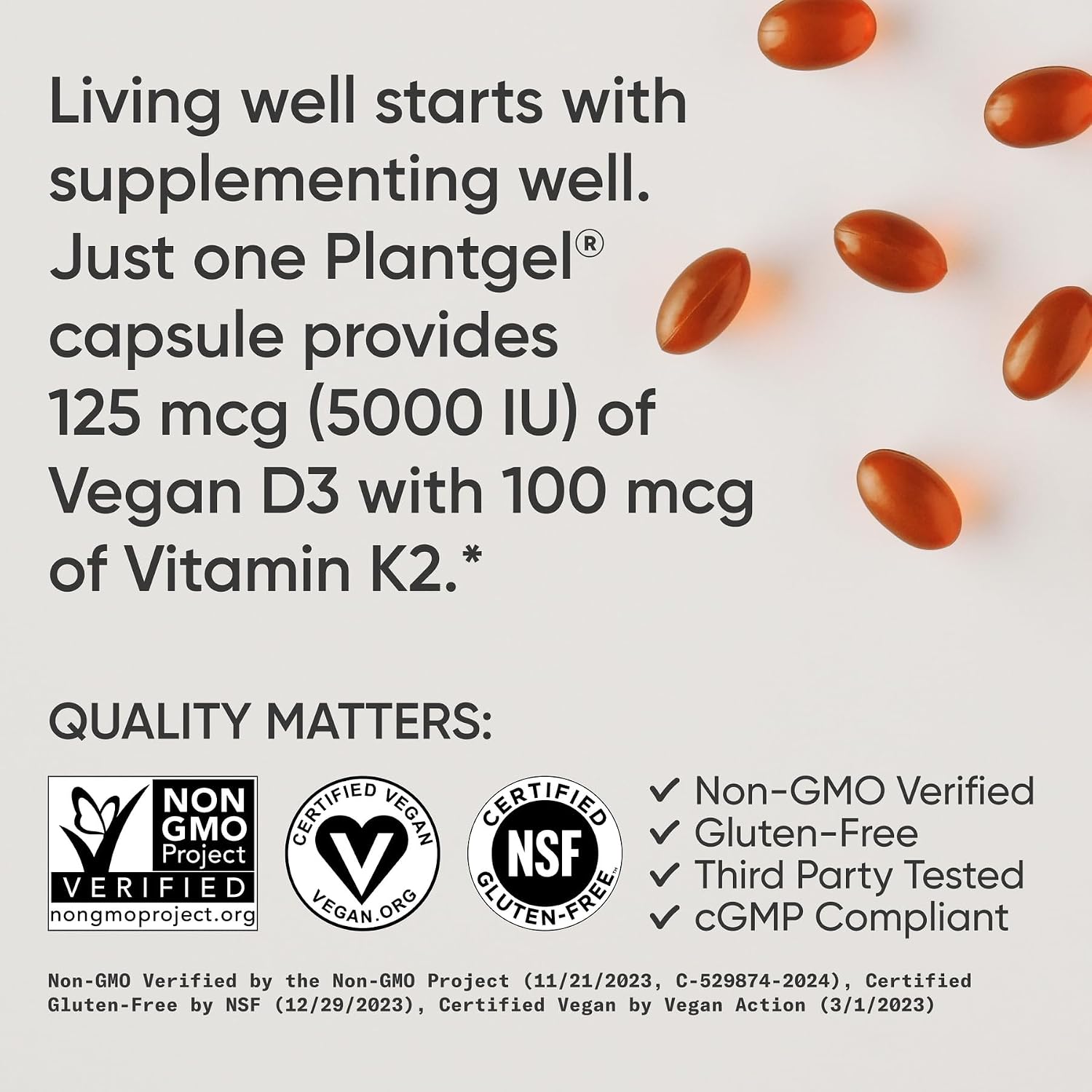 Sports Research Vitamin D3 + K2, 120 Veggie Softgels
