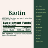 Nature Bounty Biotin 10000mcg, 120 Rapid Release Softgels