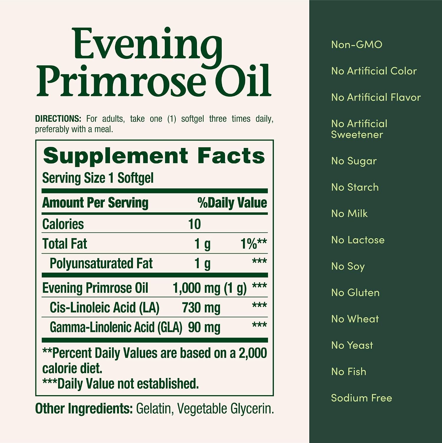 Nature Bounty Evening Primrose Oil 1000mg, 60 Rapid Release Softgels