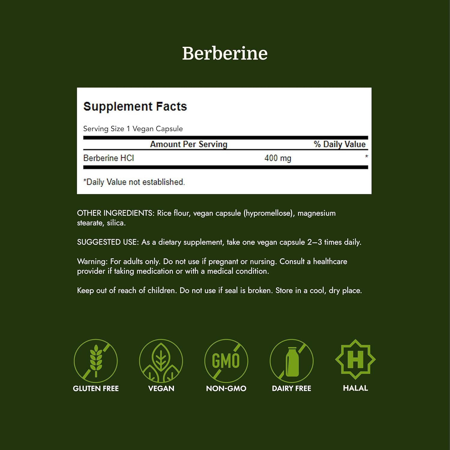 Swanson Berberine 400mg, 60 Capsules