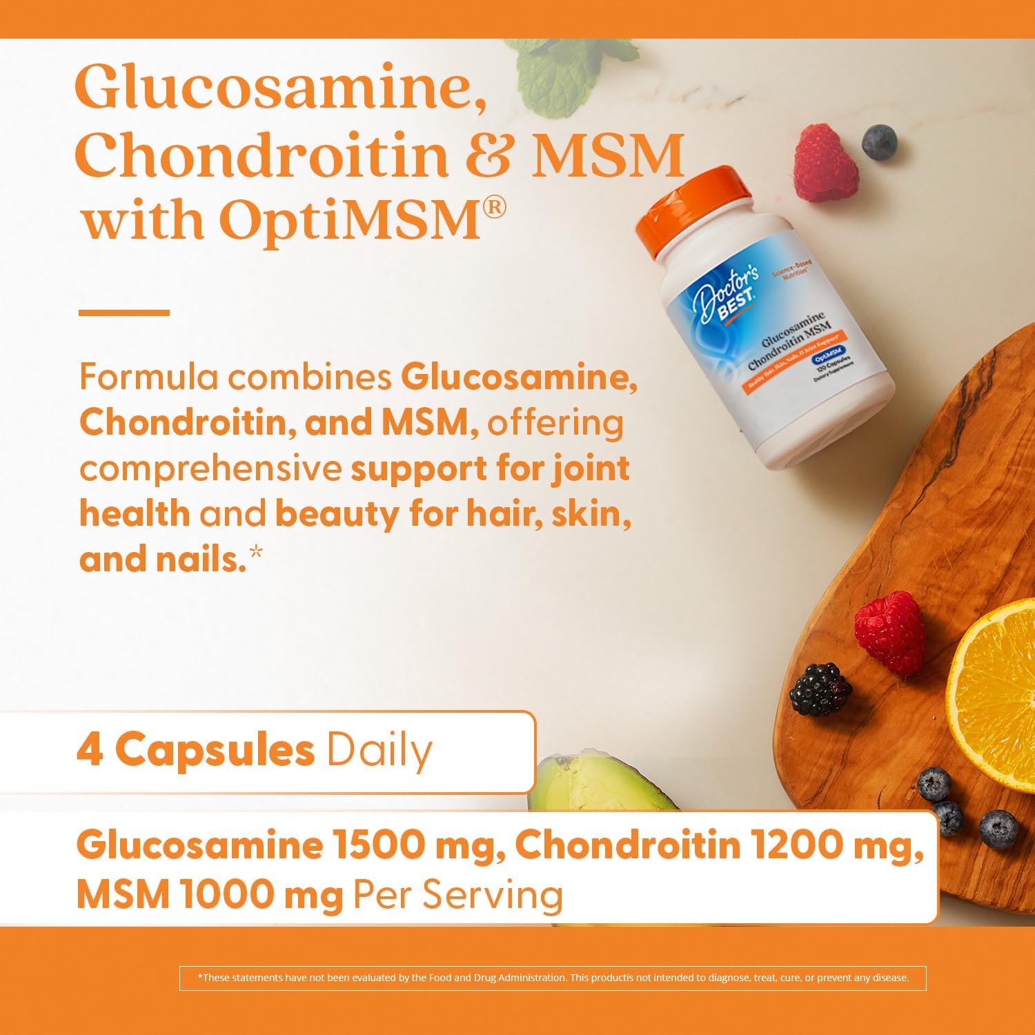 Doctor's Best Glucosamine Chondroitin MSM, 120 Capsules