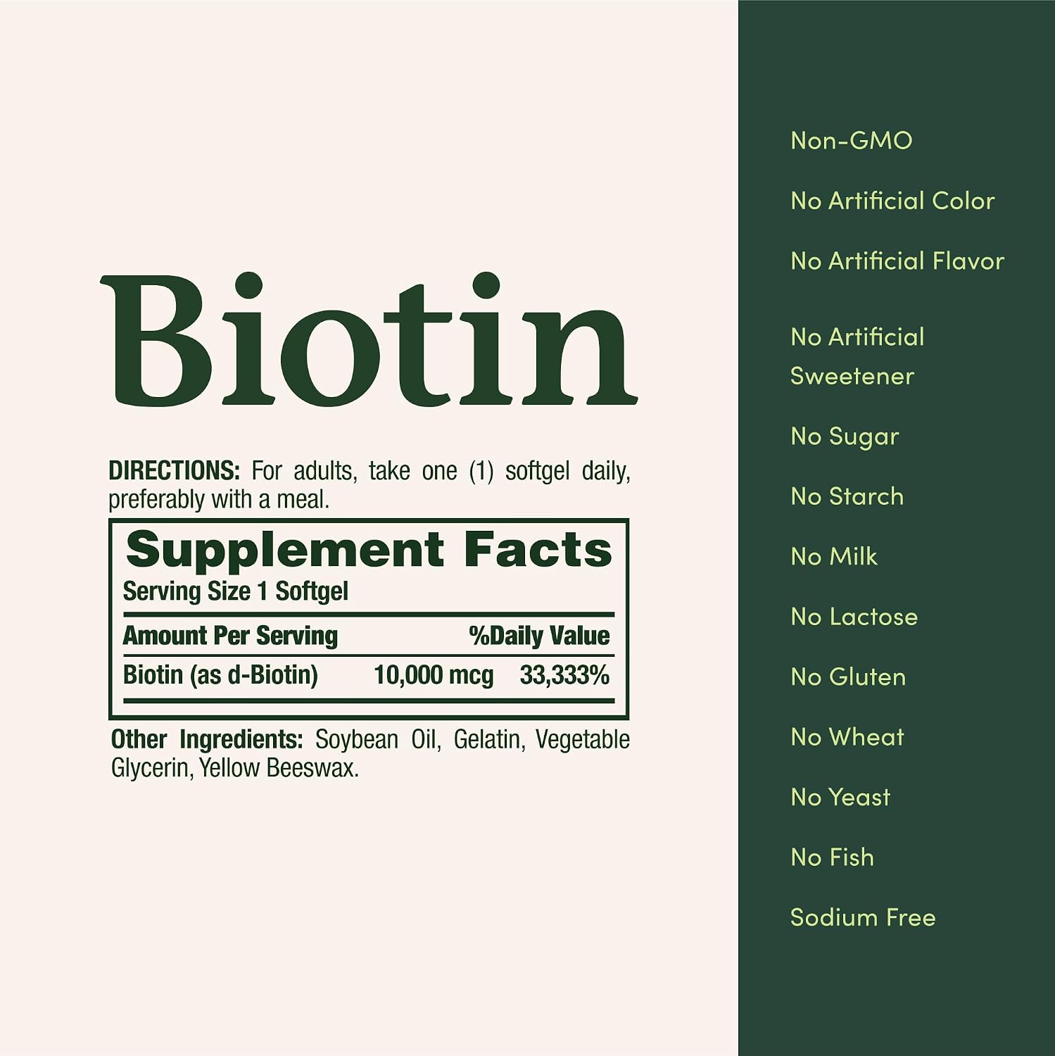 Nature Bounty Biotin 10000 Mcg, 250 Tablets