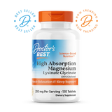 Doctor's Best High Absorption Magnesium 200mg, 120 Tablets