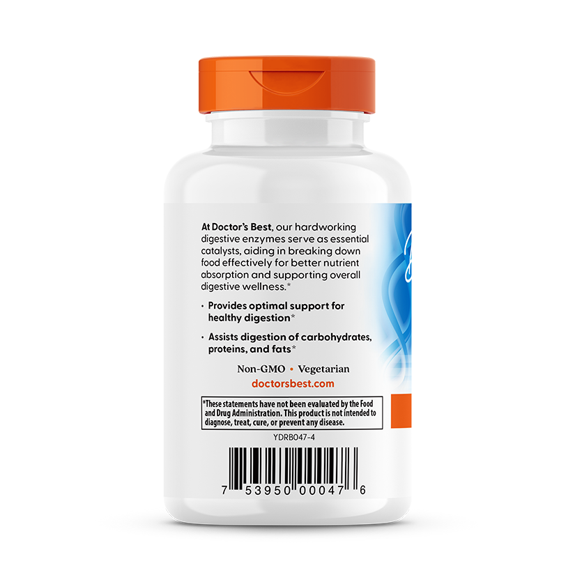Doctor's Best Digestive Enzymes 90ct - supplement facts panel