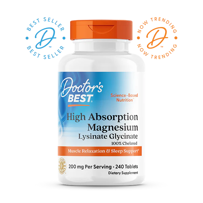 Doctor's Best High Absorption Magnesium 200mg, 240 Tablets
