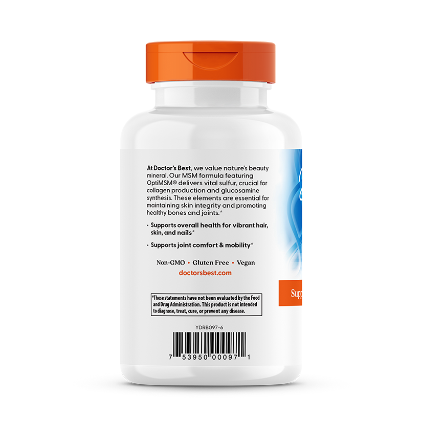 Doctor's Best MSM 1500mg 120ct - supplement facts panel