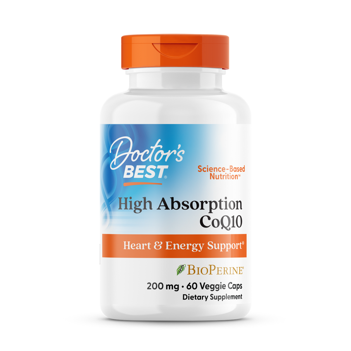 Doctor's Best High Absorption CoQ10 200mg 60ct - front of bottle