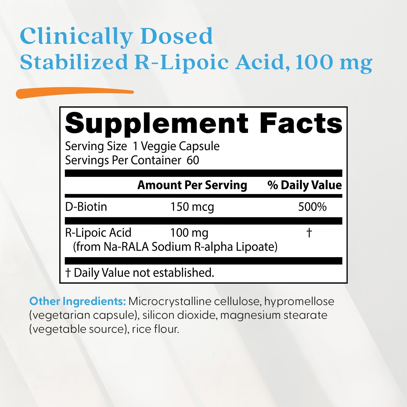 Doctor's Best Stabilized R-Lipoic Acid 100mg 60ct - additional product view