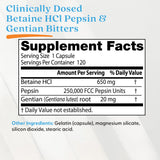 Doctor's Best Betaine HCl Pepsin Gentian Bitters 120ct - additional product view