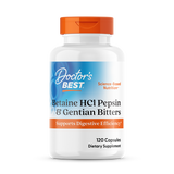 Doctor's Best Betaine HCl Pepsin Gentian Bitters 120ct - front of bottle